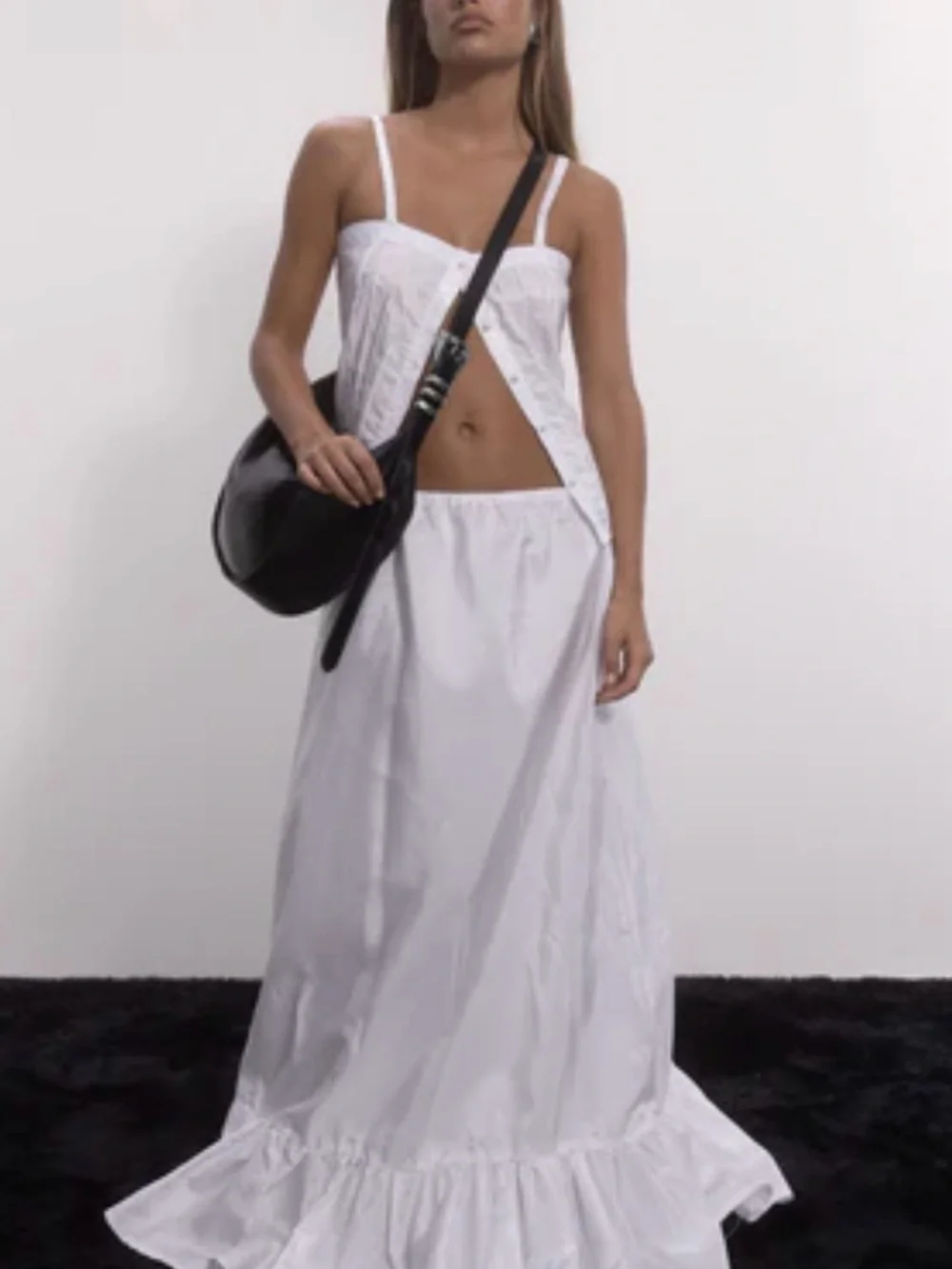 Dylan Kain Black Leather Hobo Bag
